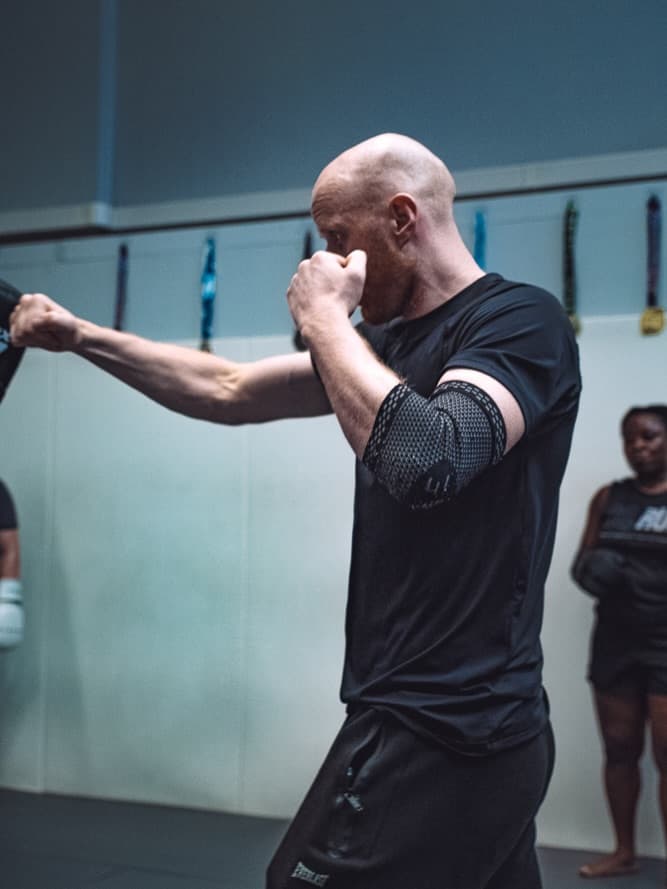 Muay Thai class striking practice at GrappleZone